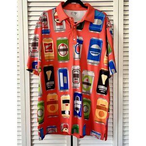 USAG U Suck At Golf Polo Shirt Mens Orange Beer Cans Dutch Size XL